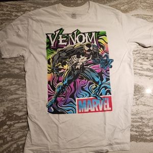 White Venom Graphic Tee, Size Large